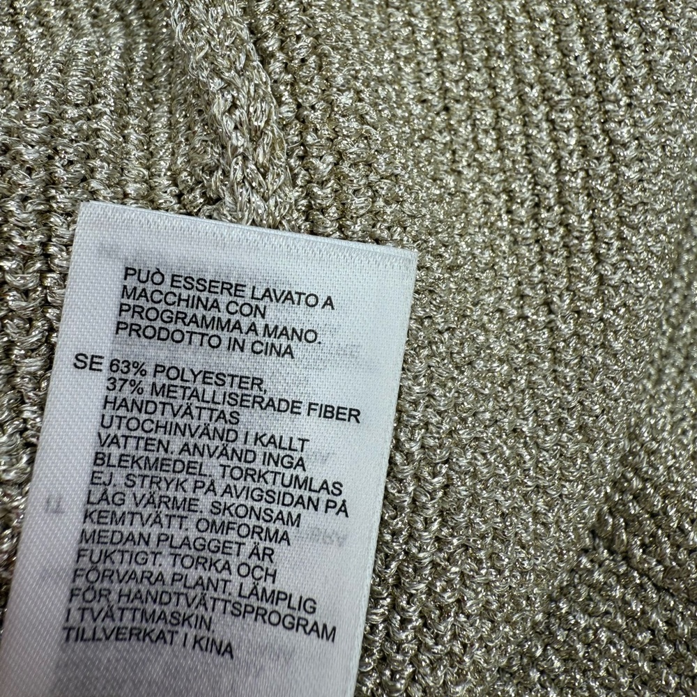 Reiss Metallic Taupe V-Neck Knit Tank Top - Picture 8 of 8